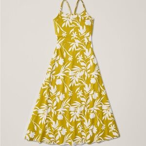 Pact Fit & Flare Midi Dress Organic Cotton Large With Pockets Built-In Shelf Bra